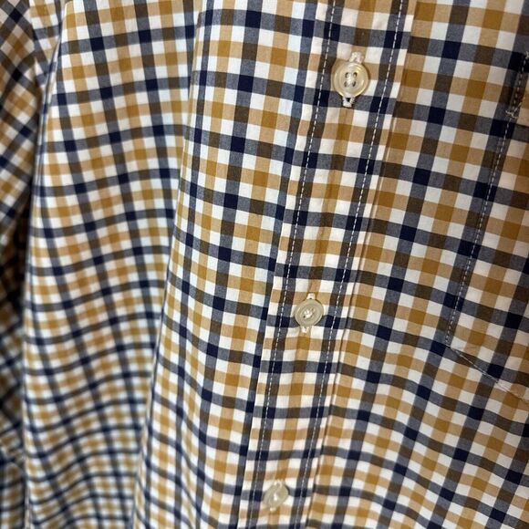 J Crew Shirt Mens Medium Yellow Check Button Up Long Sleeve Slim Office Corpcore - Picture 2 of 7